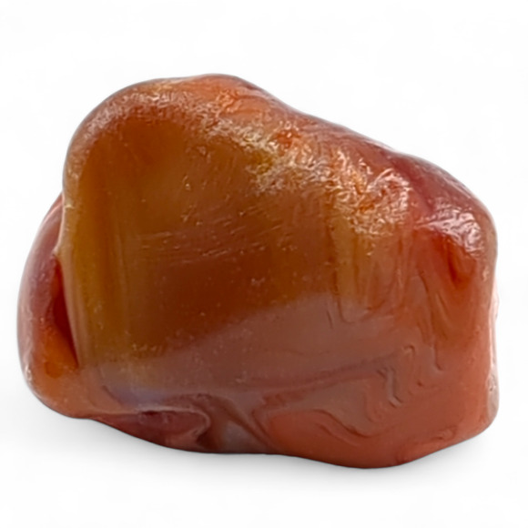 Carmel Coffee Cranberry Swirl Art Glass Pocket Stone Slag Tumbled Cullet #4S95 - Picture 1 of 6